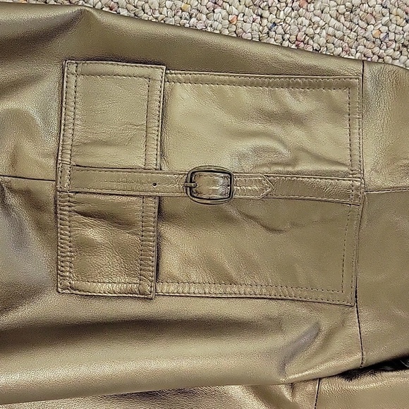 Cache Women's Butter Soft Gold Leather Cargo Pants Sz 2. New With Tags - Picture 3 of 5